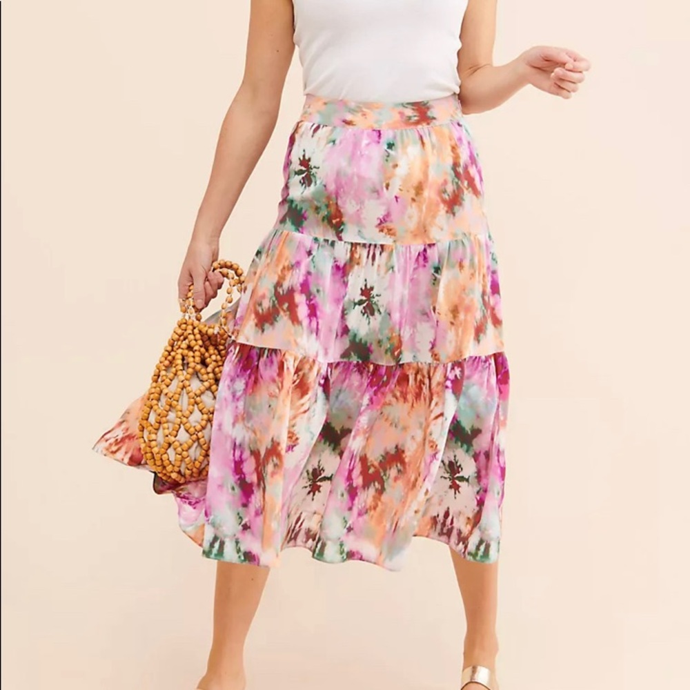 Kachel Tie-Dye Tiered Midi Skirt size 2